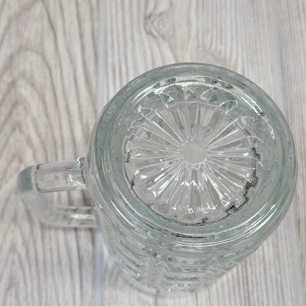 Indiana Glass Whitehall Pitcher Clear Cubist Vintage Mid Century‎ Modern Pressed